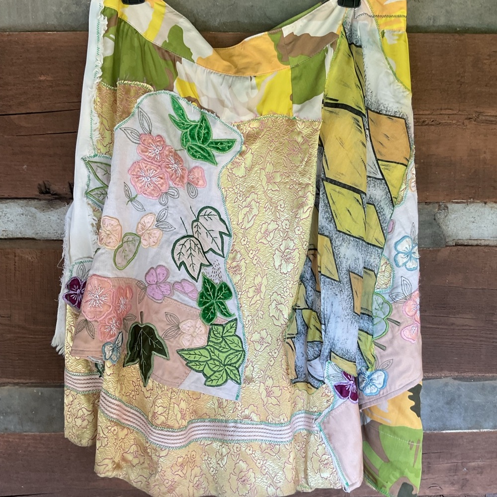 Re-Find OOAK Art Wear Floral Patchwork A-Line Skirt created by artisan Re-Find